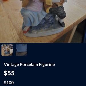 Charming Vintage Porcelain Figurine - Multicolor